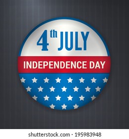 Vector independence 4 July american badge. isolated from background. Layered.