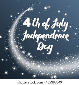 vector independence day background with stars and hand drawn text