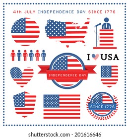 vector independence day badge and label  