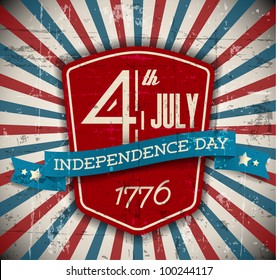 Vector independence day badge / poster - retro vintage version