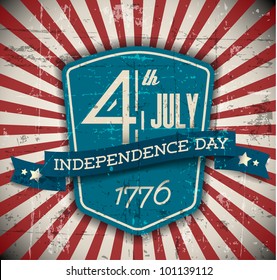 Vector independence day badge / poster - retro vintage version