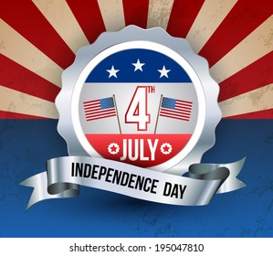 Vector independence day badge / poster - retro vintage version