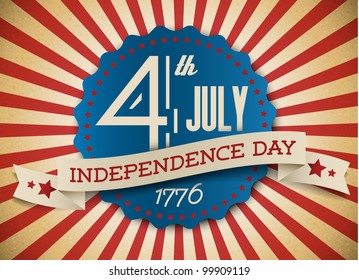 Vector independence day badge / poster - retro vintage version