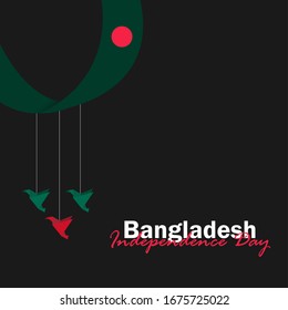 Vector of Independence Day Bangladesh. Celebration of Bangladesh national day on March 26. Bangladesh national flags. Vector Illustration