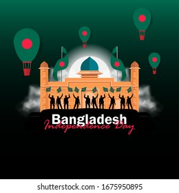 Vector of Independence Day Bangladesh. Celebration of Bangladesh national day on March 26. Bangladesh national flags. Vector Illustration