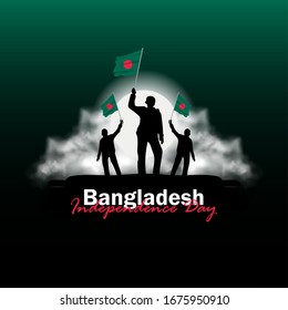 Vector of Independence Day Bangladesh. Celebration of Bangladesh national day on March 26. Bangladesh national flags. Vector Illustration