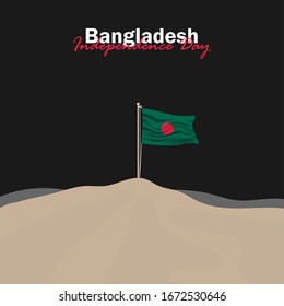 Vector of Independence Day with Bangladesh Flags. Celebration of Bangladesh Independence Day on March 26. Vector Illustration