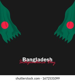 Vector of Independence Day with Bangladesh Flags. Celebration of Bangladesh Independence Day on March 26. Vector Illustration