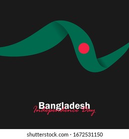 Vector del Día de la Independencia con Banderas de Bangladesh. Celebración del Día de la Independencia de Bangladesh el 26 de marzo.  Ilustración vectorial