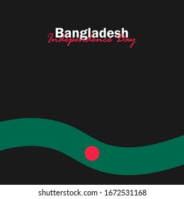Vector del Día de la Independencia con Banderas de Bangladesh. Celebración del Día de la Independencia de Bangladesh el 26 de marzo.  Ilustración vectorial