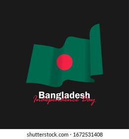 Vector of Independence Day with Bangladesh Flags. Celebration of Bangladesh Independence Day on March 26. Vector Illustration