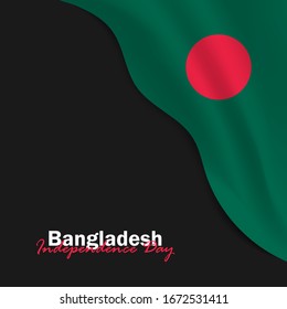 Vector del Día de la Independencia con Banderas de Bangladesh. Celebración del Día de la Independencia de Bangladesh el 26 de marzo.  Ilustración vectorial