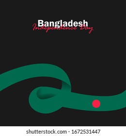 Vector del Día de la Independencia con Banderas de Bangladesh. Celebración del Día de la Independencia de Bangladesh el 26 de marzo.  Ilustración vectorial