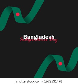 Vector of Independence Day with Bangladesh Flags. Celebration of Bangladesh Independence Day on March 26. Vector Illustration