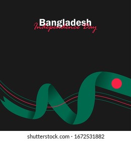 Vector of Independence Day with Bangladesh Flags. Celebration of Bangladesh Independence Day on March 26. Vector Illustration