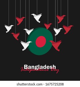 Vector of Independence Day with Bangladesh Flags. Celebration of Bangladesh Independence Day on March 26. Vector Illustration