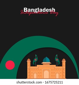 Vector del Día de la Independencia con Banderas de Bangladesh. Celebración del Día de la Independencia de Bangladesh el 26 de marzo.  Ilustración vectorial