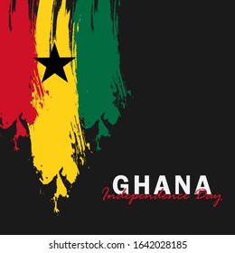 Vector of Independence Day Ghana. Celebration of Ghana's national day on March 6. Ghana national flags. - Vector Illustration