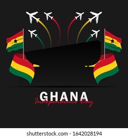 Vector of Independence Day Ghana. Celebration of Ghana's national day on March 6. Ghana national flags. - Vector Illustration