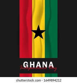 Vector of Independence Day Ghana. Celebration of Ghana's national day on March 6. ghana national flags. - Vector Illustration