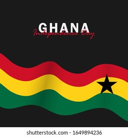 Vector of Independence Day Ghana. Celebration of Ghana's national day on March 6. ghana national flags. - Vector Illustration