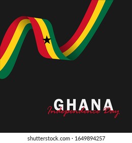 Vector of Independence Day Ghana. Celebration of Ghana's national day on March 6. ghana national flags. - Vector Illustration