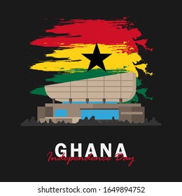 Vektorillustration des Unabhängigkeitstags Ghana. Feierlichkeiten zum Nationalfeiertag Ghanas am 6. März. ghana-Nationalflaggen. - Illustration der Vektorillustration