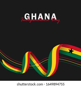 Vector del Día de la Independencia de Ghana. Celebración del Día Nacional de Ghana el 6 de marzo. banderas nacionales de Ghana. - Ilustración de vectores