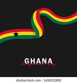 Vector of Independence Day Ghana. Celebration of Ghana's national day on March 6. ghana national flags. - Vector Illustration