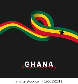 Vector of Independence Day Ghana. Celebration of Ghana's national day on March 6. ghana national flags. - Vector Illustration