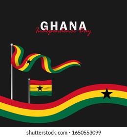 Vector del Día de la Independencia de Ghana. Celebración del Día Nacional de Ghana el 6 de marzo. banderas nacionales de Ghana. - Ilustración de vectores