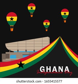 Vector del Día de la Independencia de Ghana. Celebración del Día Nacional de Ghana el 6 de marzo. banderas nacionales de Ghana. - Ilustración de vectores