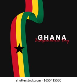 Vector of Independence Day Ghana. Celebration of Ghana's national day on March 6. ghana national flags. - Vector Illustration