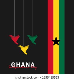 Vector of Independence Day Ghana. Celebration of Ghana's national day on March 6. ghana national flags. - Vector Illustration