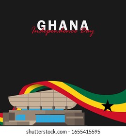 Vector of Independence Day Ghana. Celebration of Ghana's national day on March 6. ghana national flags. - Vector Illustration