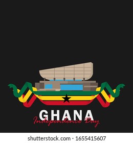 Vector of Independence Day Ghana. Celebration of Ghana's national day on March 6. ghana national flags. - Vector Illustration
