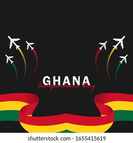 Vector of Independence Day Ghana. Celebration of Ghana's national day on March 6. ghana national flags. - Vector Illustration