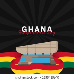 Vector of Independence Day Ghana. Celebration of Ghana's national day on March 6. ghana national flags. - Vector Illustration