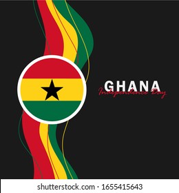 Vector of Independence Day Ghana. Celebration of Ghana's national day on March 6. ghana national flags. - Vector Illustration