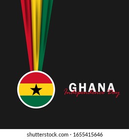 Vector del Día de la Independencia de Ghana. Celebración del Día Nacional de Ghana el 6 de marzo. banderas nacionales de Ghana. - Ilustración de vectores