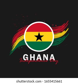 Vector of Independence Day Ghana. Celebration of Ghana's national day on March 6. ghana national flags. - Vector Illustration