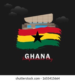 Vector of Independence Day Ghana. Celebration of Ghana's national day on March 6. ghana national flags. - Vector Illustration