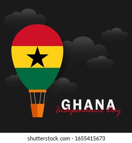 Vector of Independence Day Ghana. Celebration of Ghana's national day on March 6. ghana national flags. - Vector Illustration