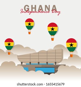 Vektorillustration des Unabhängigkeitstags Ghana. Feierlichkeiten zum Nationalfeiertag Ghanas am 6. März. ghana-Nationalflaggen. - Illustration der Vektorillustration