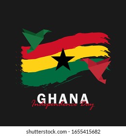 Vector of Independence Day Ghana. Celebration of Ghana's national day on March 6. ghana national flags. - Vector Illustration