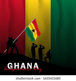 Vector del Día de la Independencia de Ghana. Celebración del Día Nacional de Ghana el 6 de marzo. banderas nacionales de Ghana. - Ilustración de vectores