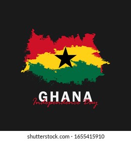 Vector of Independence Day Ghana. Celebration of Ghana's national day on March 6. ghana national flags. - Vector Illustration