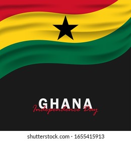 Vector del Día de la Independencia de Ghana. Celebración del Día Nacional de Ghana el 6 de marzo. banderas nacionales de Ghana. - Ilustración de vectores