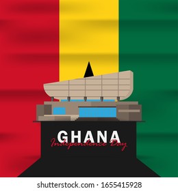Vector del Día de la Independencia de Ghana. Celebración del Día Nacional de Ghana el 6 de marzo. banderas nacionales de Ghana. - Ilustración de vectores
