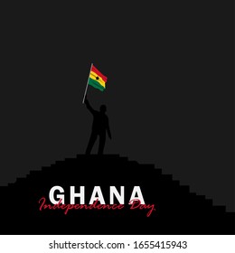 Vector of Independence Day Ghana. Celebration of Ghana's national day on March 6. ghana national flags. - Vector Illustration